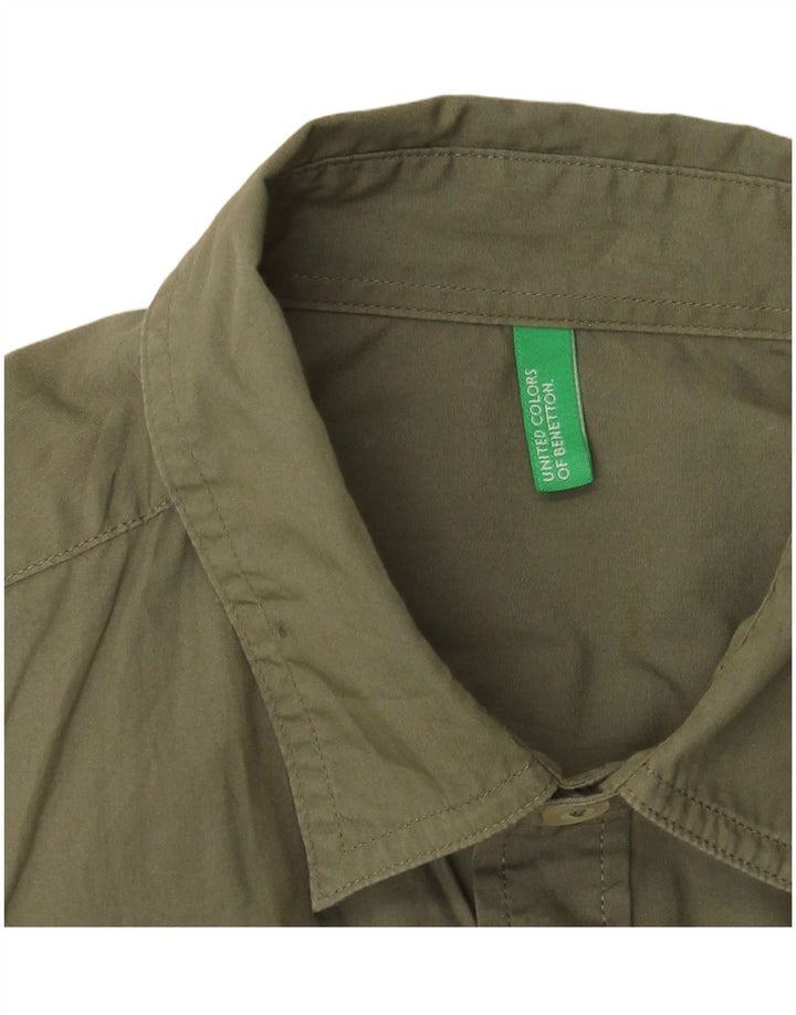 BENETTON Mens Shirt Small Khaki