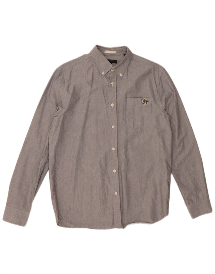 TED BAKER Mens Shirt Size 3 Medium Grey Cotton