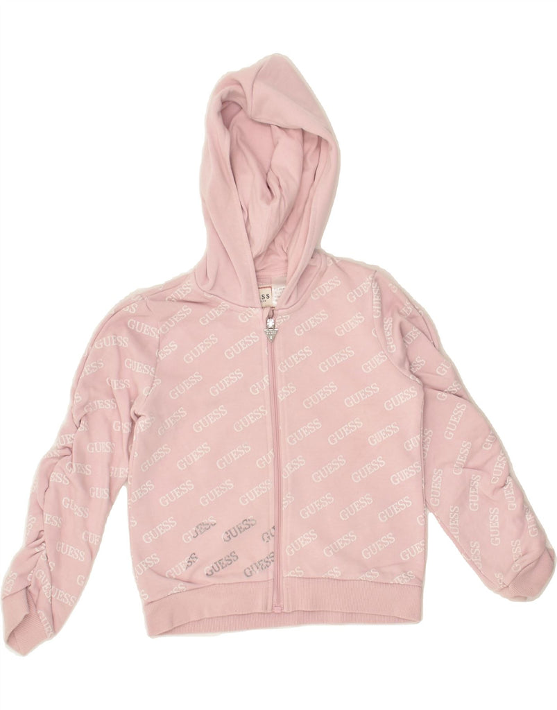 GUESS Girls Graphic Zip Hoodie Sweater 2-3 Years Pink Cotton | Vintage Guess | Thrift | Second-Hand Guess | Used Clothing | Messina Hembry 