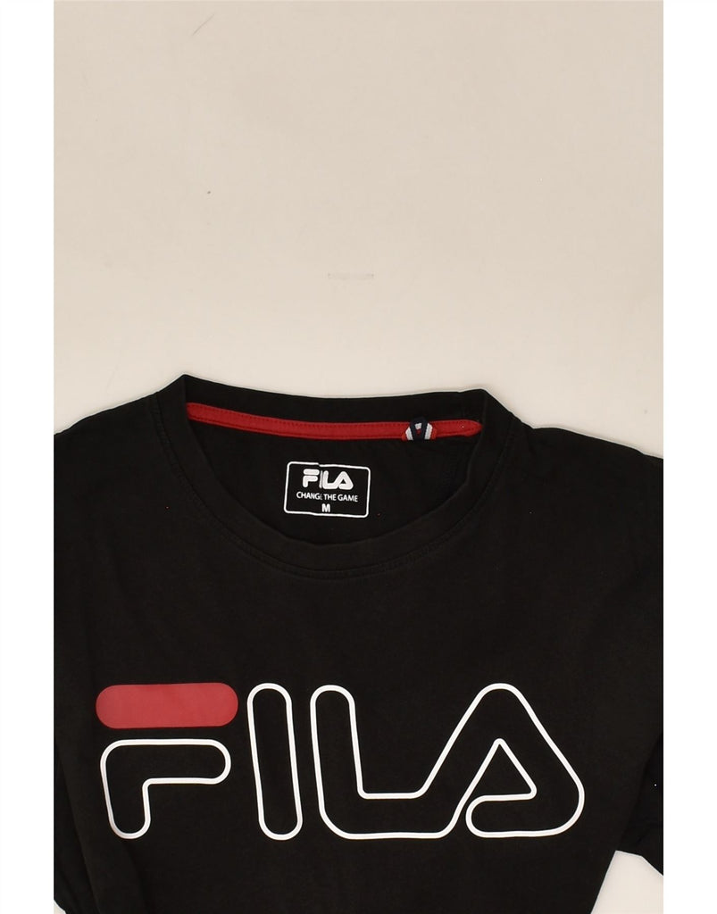 FILA Mens Graphic T-Shirt Top Medium Black Cotton | Vintage Fila | Thrift | Second-Hand Fila | Used Clothing | Messina Hembry 