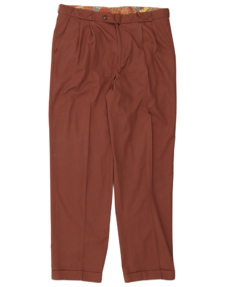 Vintage Mens Pegged Suit Trousers W34 L32 Brown