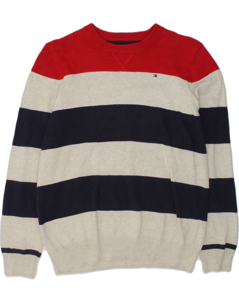 TOMMY HILFIGER Boys Crew Neck Jumper Sweater 15-16 Years Large  Beige | Vintage Tommy Hilfiger | Thrift | Second-Hand Tommy Hilfiger | Used Clothing | Messina Hembry 