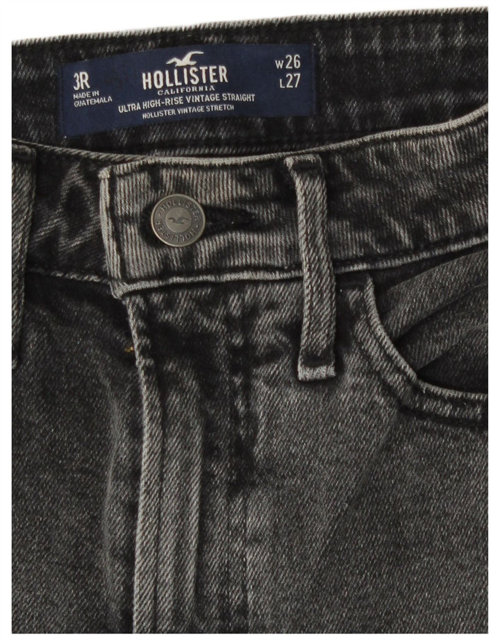 Hollister Womens Distressed Straight Jeans US 3 Small W26 L27 Grey