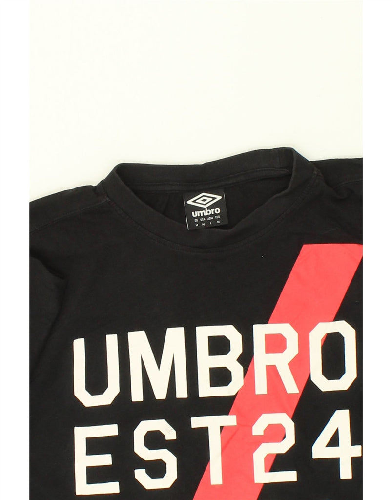 UMBRO Mens Graphic T-Shirt Top Medium Black | Vintage Umbro | Thrift | Second-Hand Umbro | Used Clothing | Messina Hembry 