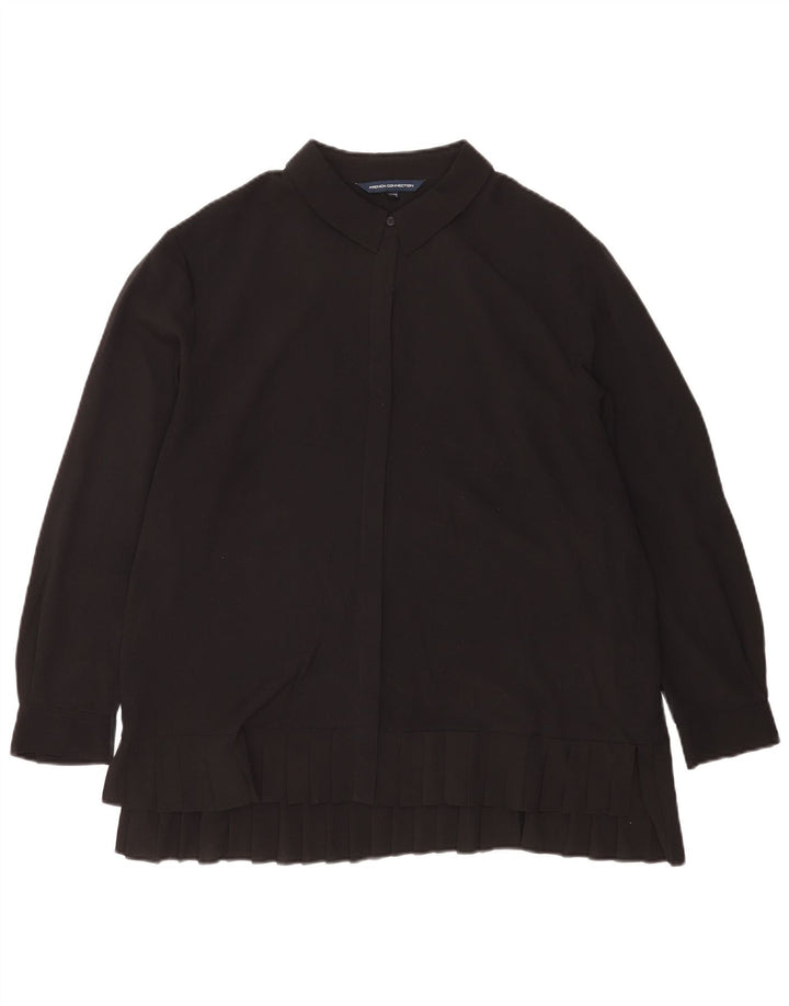 French Connection Womens Loose Fit Shirt Blouse UK 14 Large Black Polyester