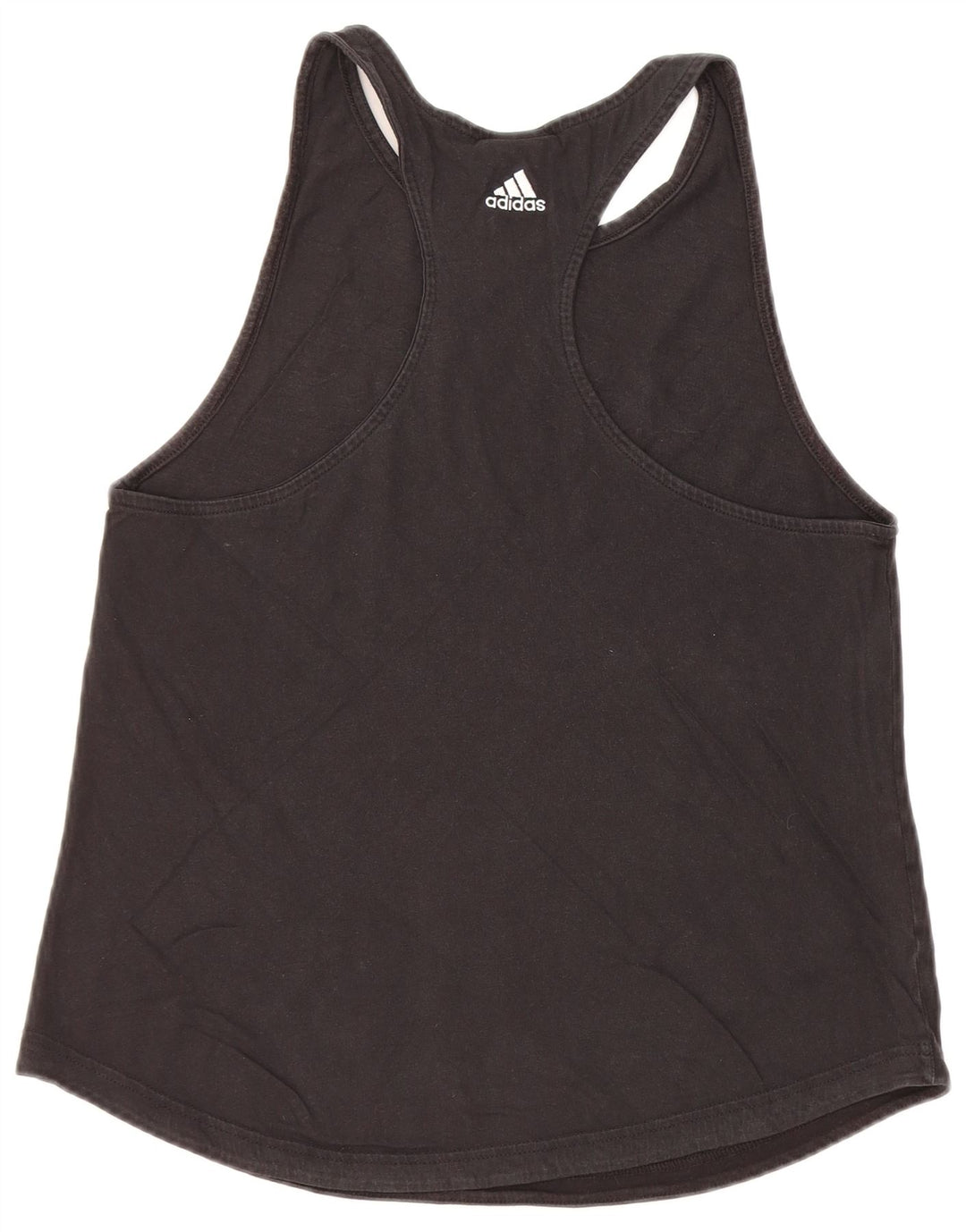 ADIDAS Womens Graphic Vest Top UK 12/14 Medium Black Cotton
