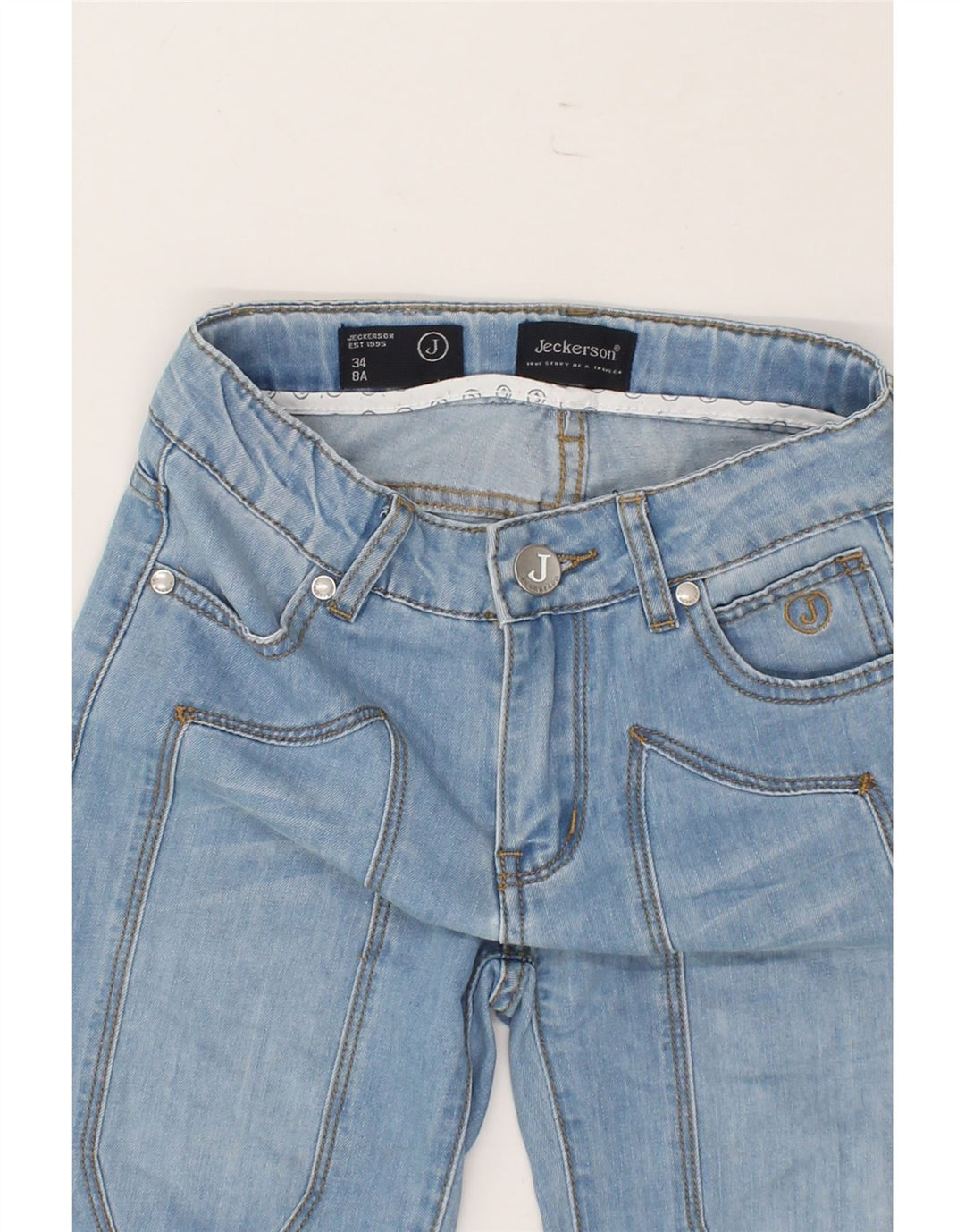 JECKERSON Boys Denim Shorts 7-8 Years W24 Blue Cotton Vintage Jeckerson and Second-Hand Jeckerson from Messina Hembry 