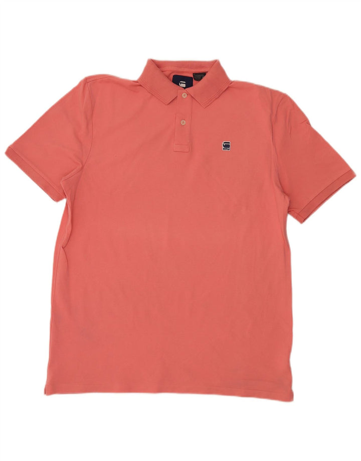G-STAR Mens Polo Shirt Large Pink Cotton