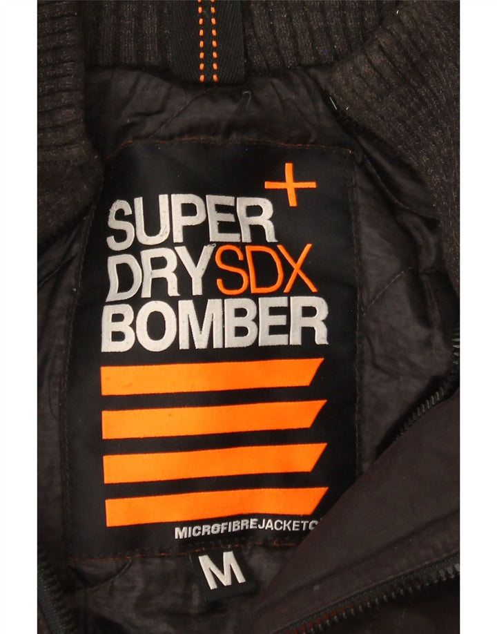 Superdry Mens Hooded Bomber Jacket UK 38 Medium Black