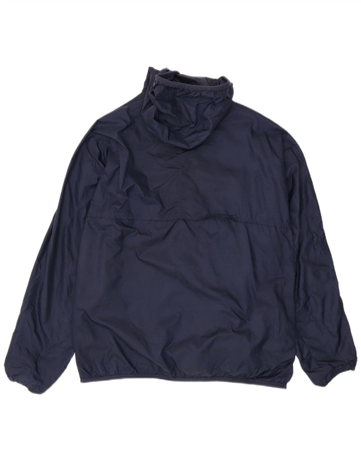 K-Way Mens Hooded Rain Jacket UK 42 XL Navy Blue Polyamide