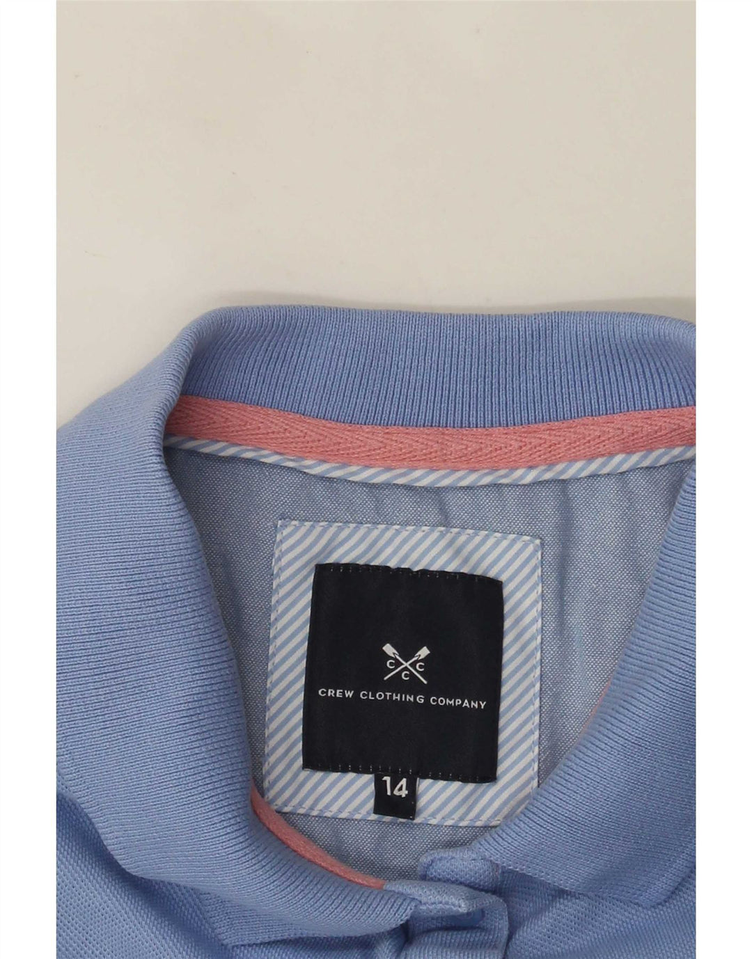 Crew Clothing Womens Polo Shirt UK 14 Medium Blue