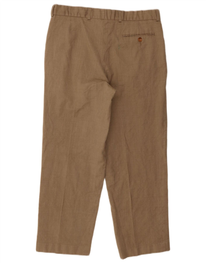 Marks & Spencer Mens St. Michael Crop Pegged Suit Trousers W32 L26 Beige