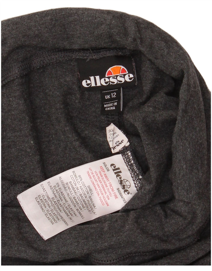 Ellesse Womens Graphic Leggings UK 12 Medium  Black Cotton