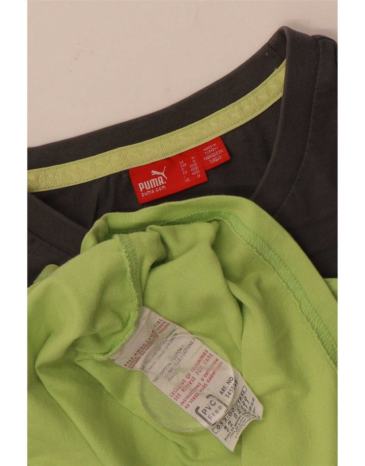 Puma Mens Top Long Sleeve Medium Green Colourblock Cotton