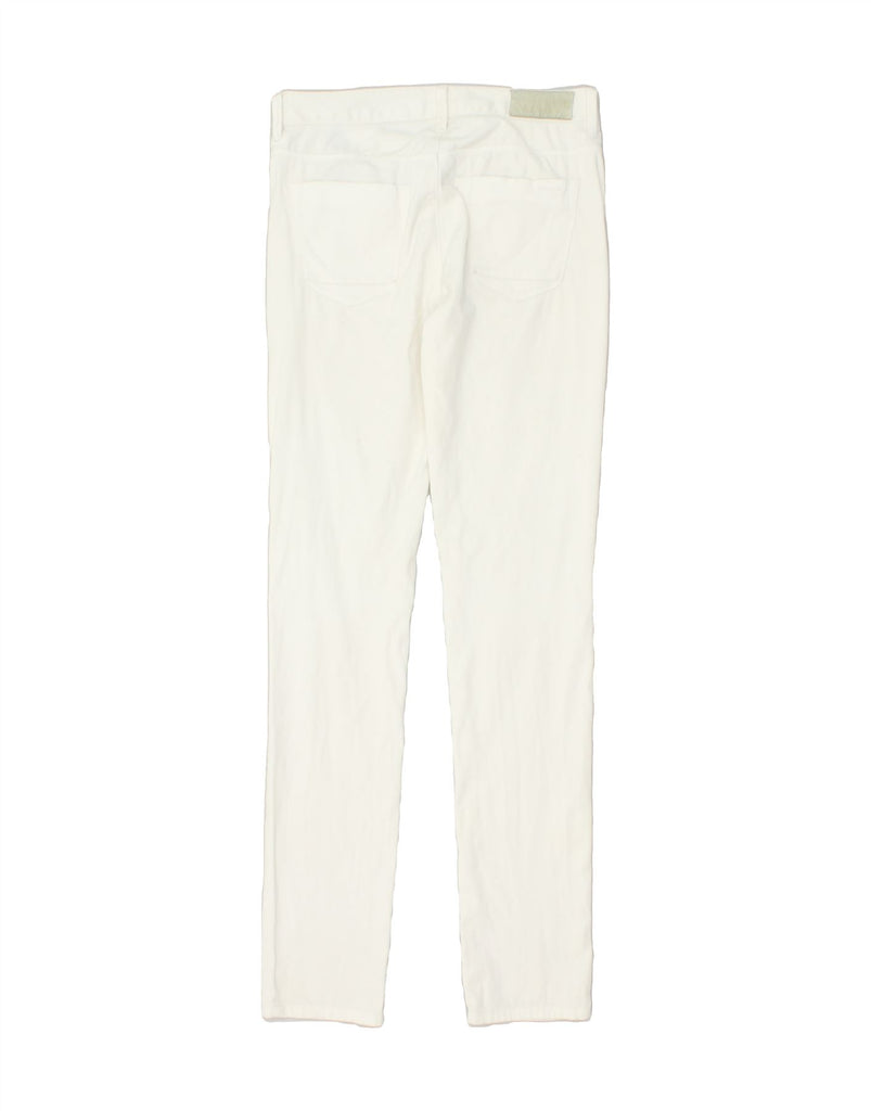MASSIMO DUTTI Womens Slim Casual Trousers EU 34 XS W24 L34  White Cotton | Vintage Massimo Dutti | Thrift | Second-Hand Massimo Dutti | Used Clothing | Messina Hembry 