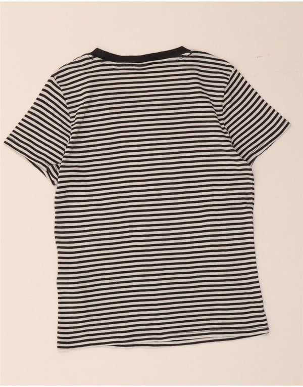Levi's Womens T-Shirt Top UK 10 Small Black Pinstripe Cotton