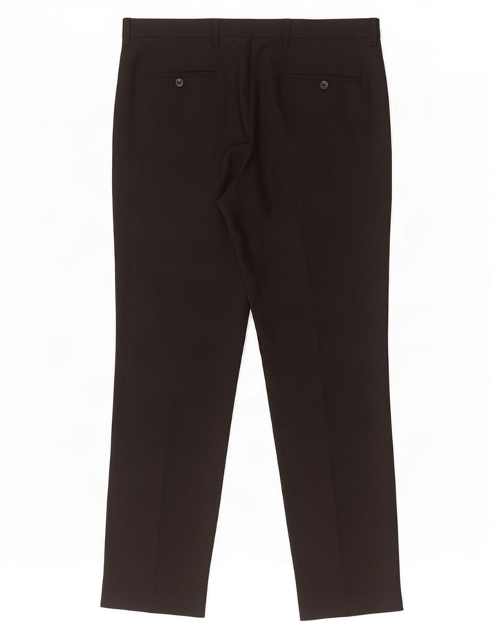 Marks & Spencer Mens Regular Fit Chino Trousers W36 L33 Black Polyester