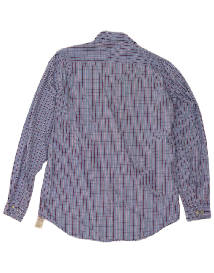 Massimo Dutti Mens Shirt Size 44 XL Blue Check Cotton