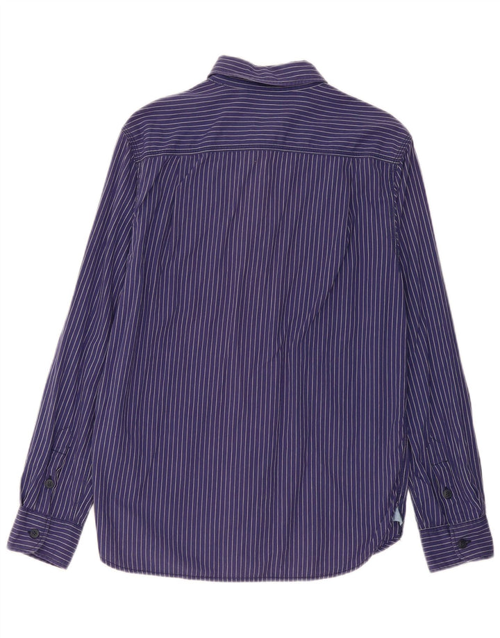 Levi's Mens Standard Fit Shirt Small Navy Blue Pinstripe Cotton