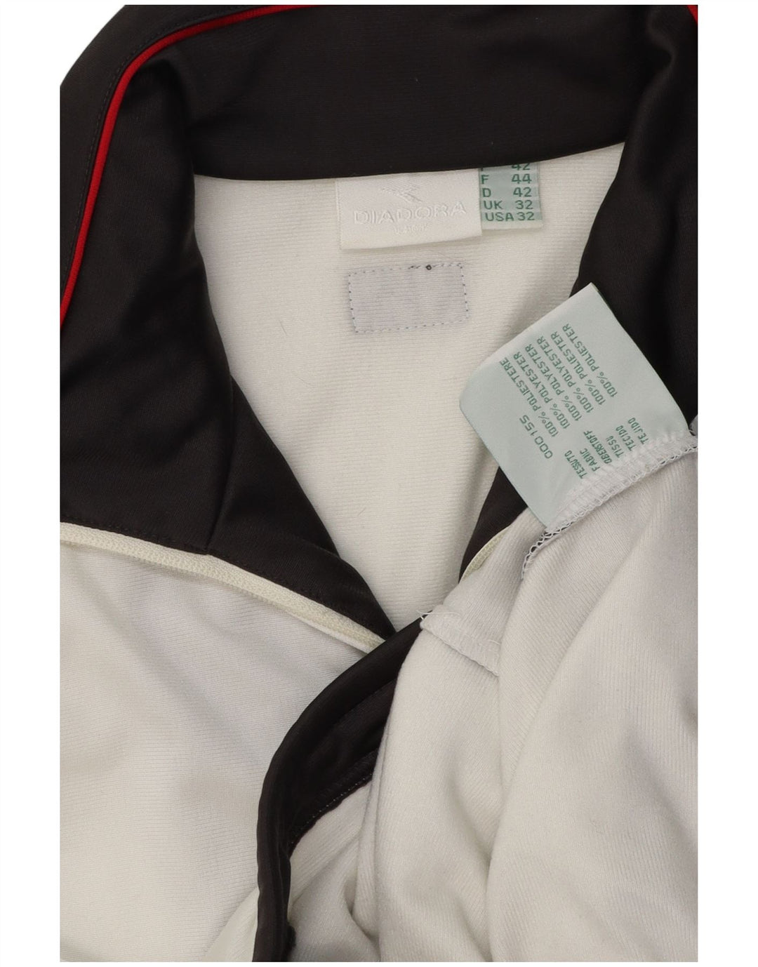 Diadora Mens Tracksuit Top Jacket UK 32 2XS White Colourblock Polyester
