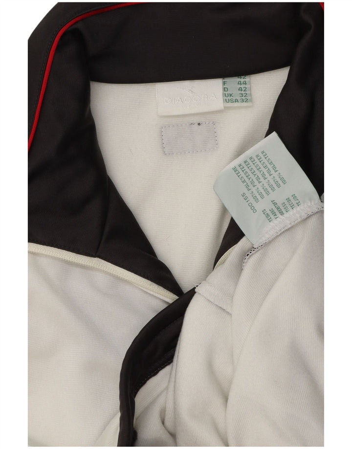 Diadora Mens Tracksuit Top Jacket UK 32 2XS White Colourblock Polyester