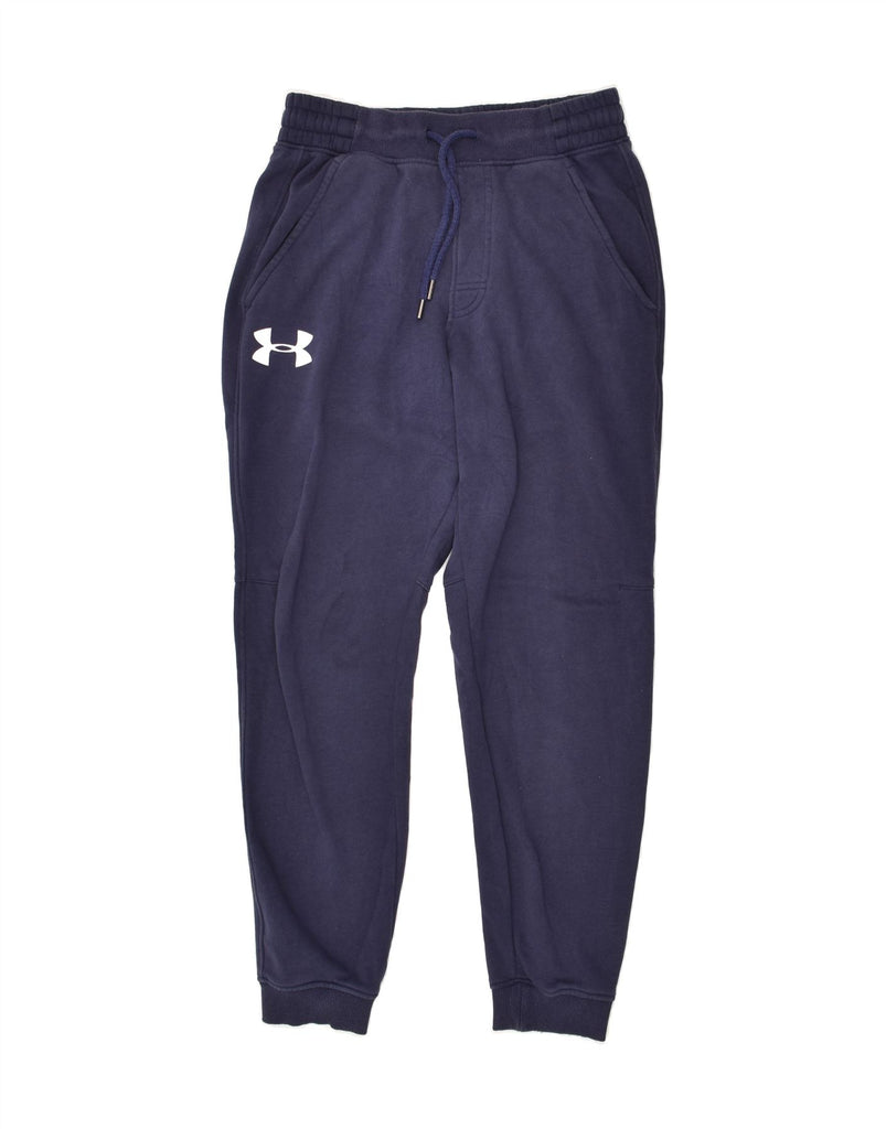 UNDER ARMOUR Mens Tracksuit Trousers Joggers Medium Navy Blue Cotton | Vintage Under Armour | Thrift | Second-Hand Under Armour | Used Clothing | Messina Hembry 