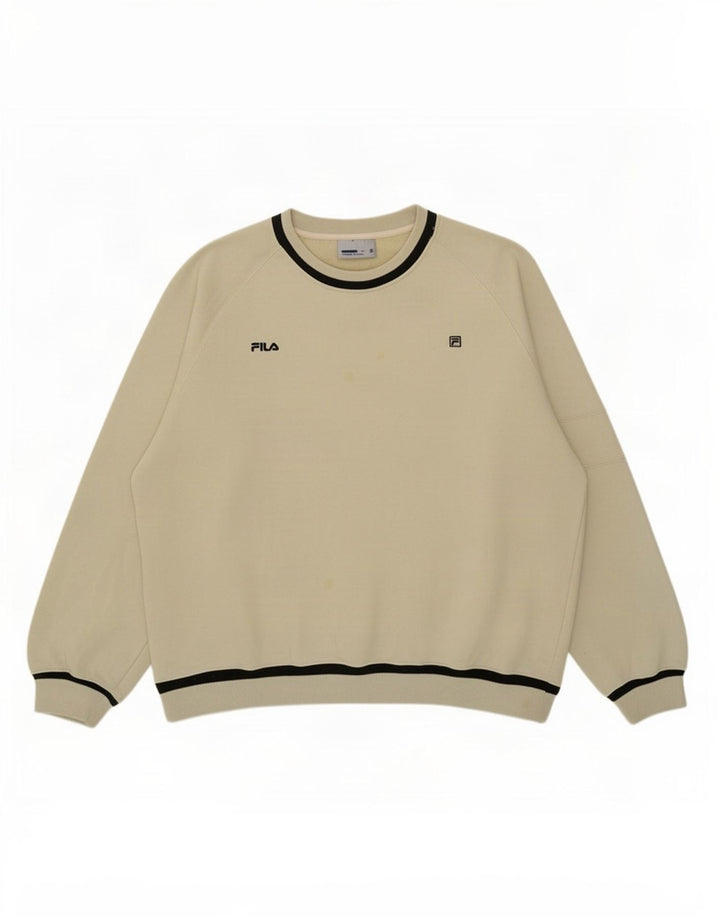 Fila Mens Sweatshirt Jumper XL Beige Polyester