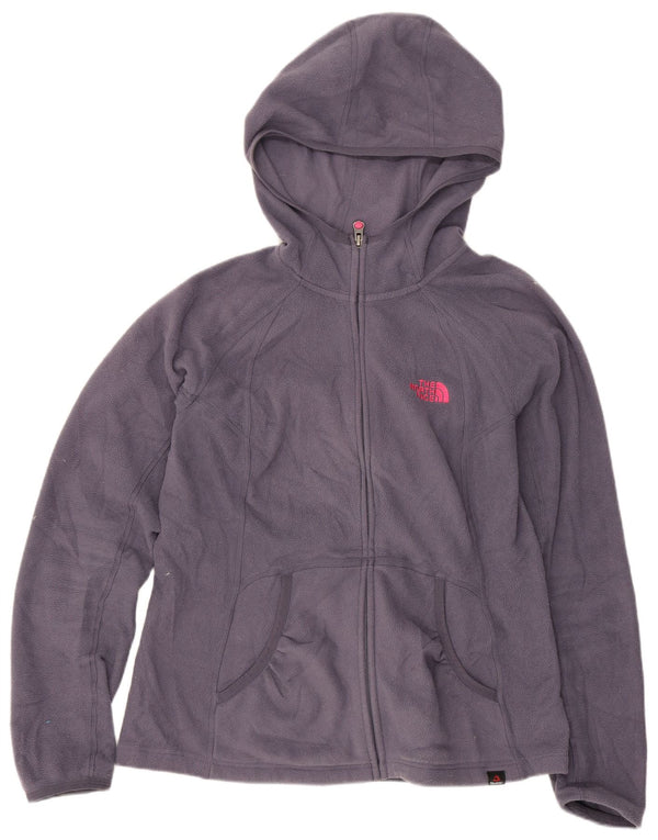 The North Face Womens Hooded Fleece Jacket UK 10 Small Navy Blue Polyester