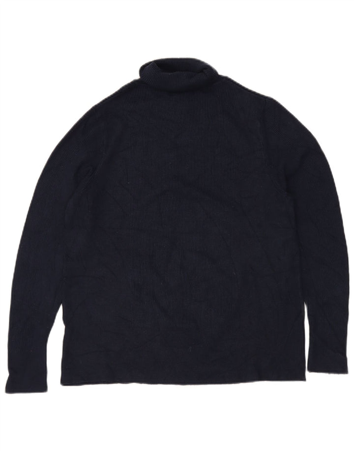 MARKS & SPENCER Womens Roll Neck Jumper Sweater UK 22 3XL Navy Blue