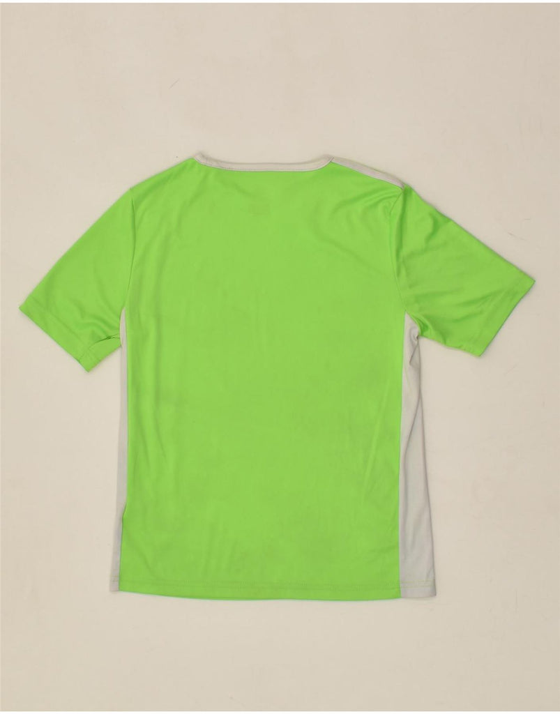 ADIDAS Boys Climalite T-Shirt Top 11-12 Years Medium Green Colourblock | Vintage Adidas | Thrift | Second-Hand Adidas | Used Clothing | Messina Hembry 