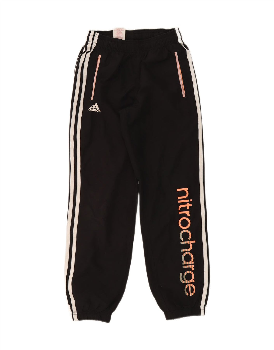 ADIDAS Boys Graphic Tracksuit Trousers Joggers 9-10 Years  Black Polyester
