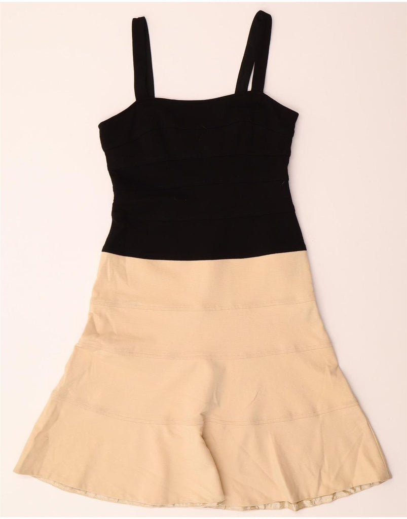 BCBGMAXAZRIA Womens Sleeveless A-Line Dress UK 6 XS Beige Colourblock Vintage BCBGMAXAZRIA and Second-Hand BCBGMAXAZRIA from Messina Hembry 