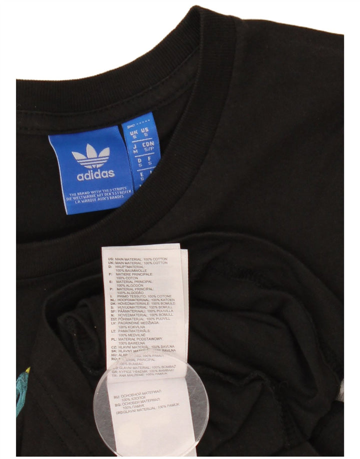 Adidas Mens Graphic T-Shirt Top Small Black Cotton