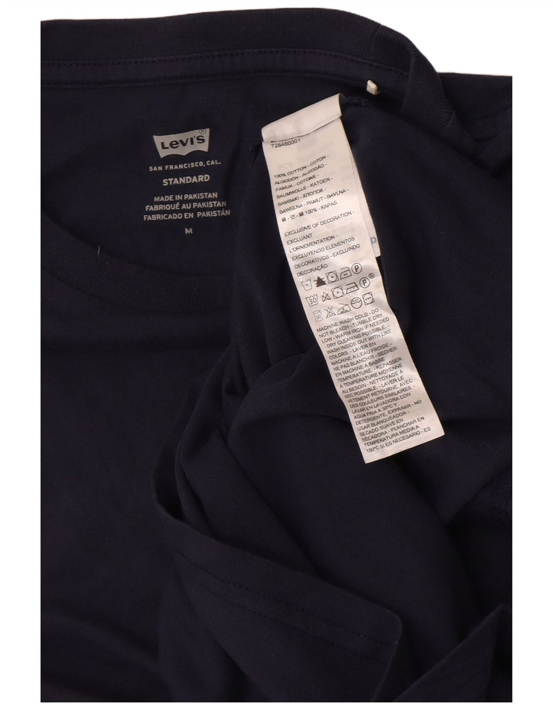 Levi's Mens Standard Top Long Sleeve Medium Navy Blue Cotton