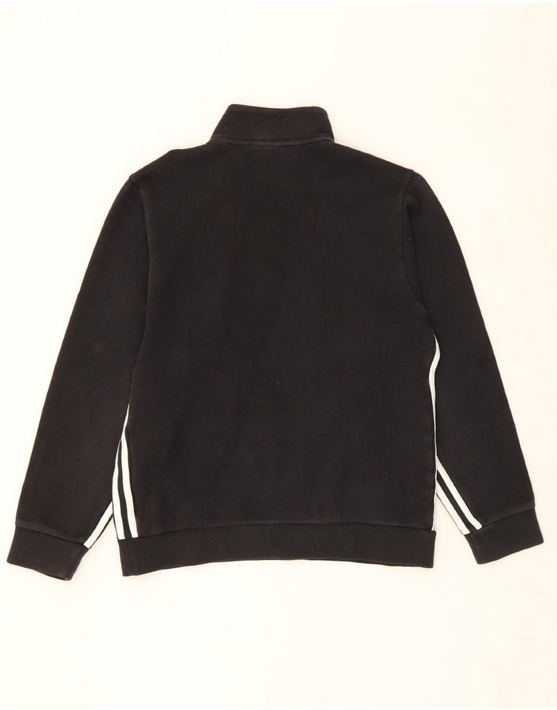 ADIDAS Mens Zip Neck Sweatshirt Jumper Small Black Cotton Vintage Adidas and Second-Hand Adidas from Messina Hembry 