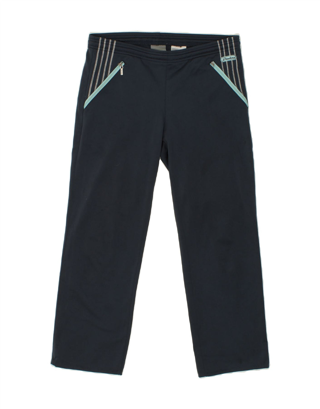DIADORA Womens Tracksuit Trousers UK 16 Large Navy Blue Polyester Vintage Diadora and Second-Hand Diadora from Messina Hembry 