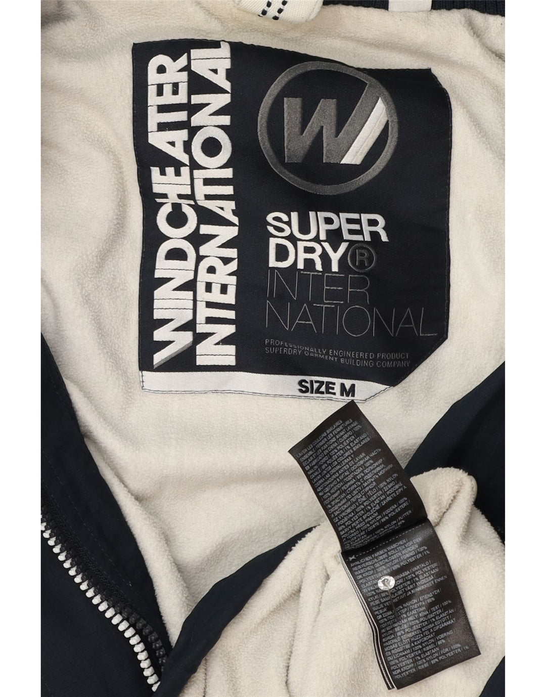 Superdry Womens Windcheater Windbreaker Jacket UK 14 Medium Navy Blue