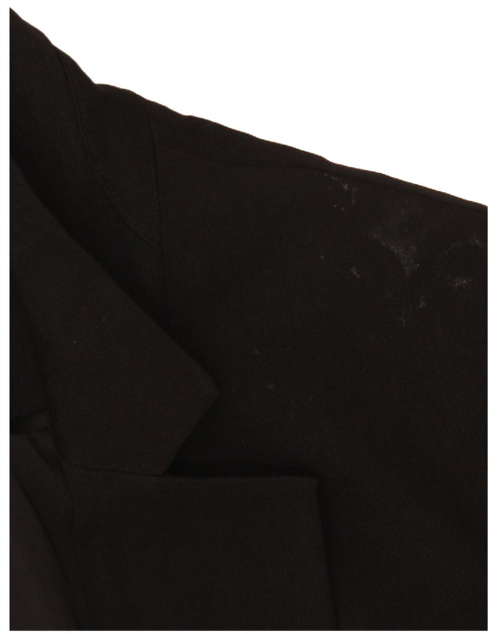 Topshop Womens 1 Button Blazer Jacket UK 14 Medium Black Polyester