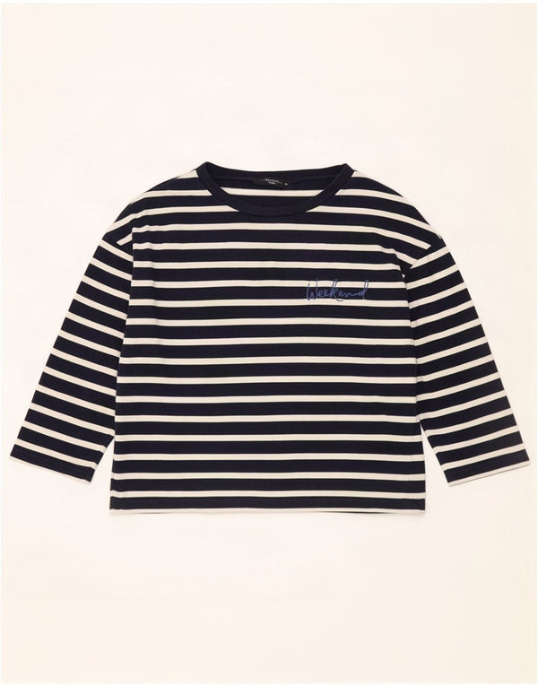 Max Mara Womens Weekend Top 3/4 Sleeve UK 14 Medium Navy Blue Nautical