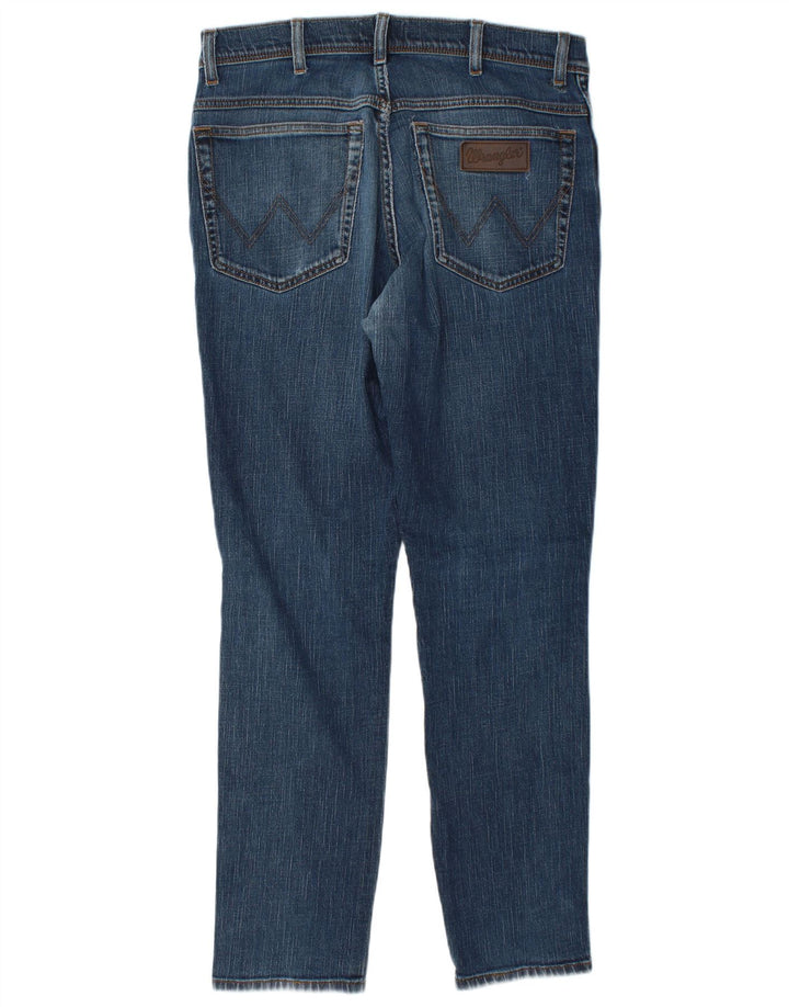 Wrangler Mens Slim Jeans W34 L32 Blue Cotton