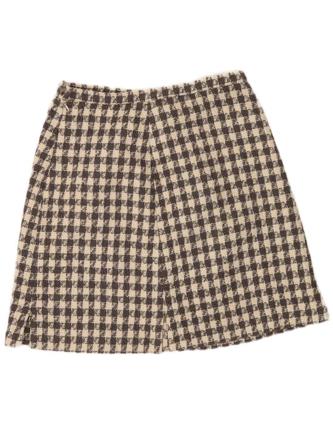 Vintage Womens A-Line Skirt W32 Large Beige Check