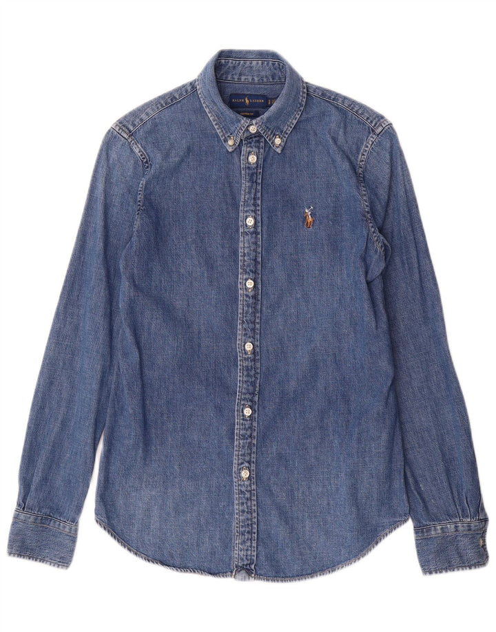 Ralph Lauren Mens Custom Fit Denim Shirt Small Blue Cotton