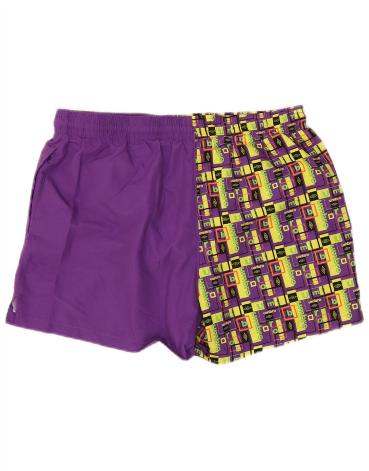 Umbro Mens Graphic Swimming Shorts Large Purple Geometric Polyester