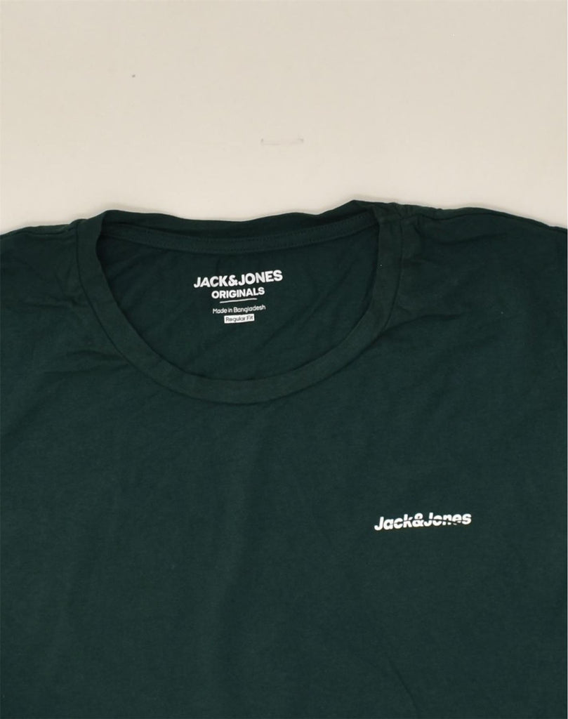 JACK & JONES Mens Regular Fit T-Shirt Top XL Green Cotton | Vintage Jack & Jones | Thrift | Second-Hand Jack & Jones | Used Clothing | Messina Hembry 