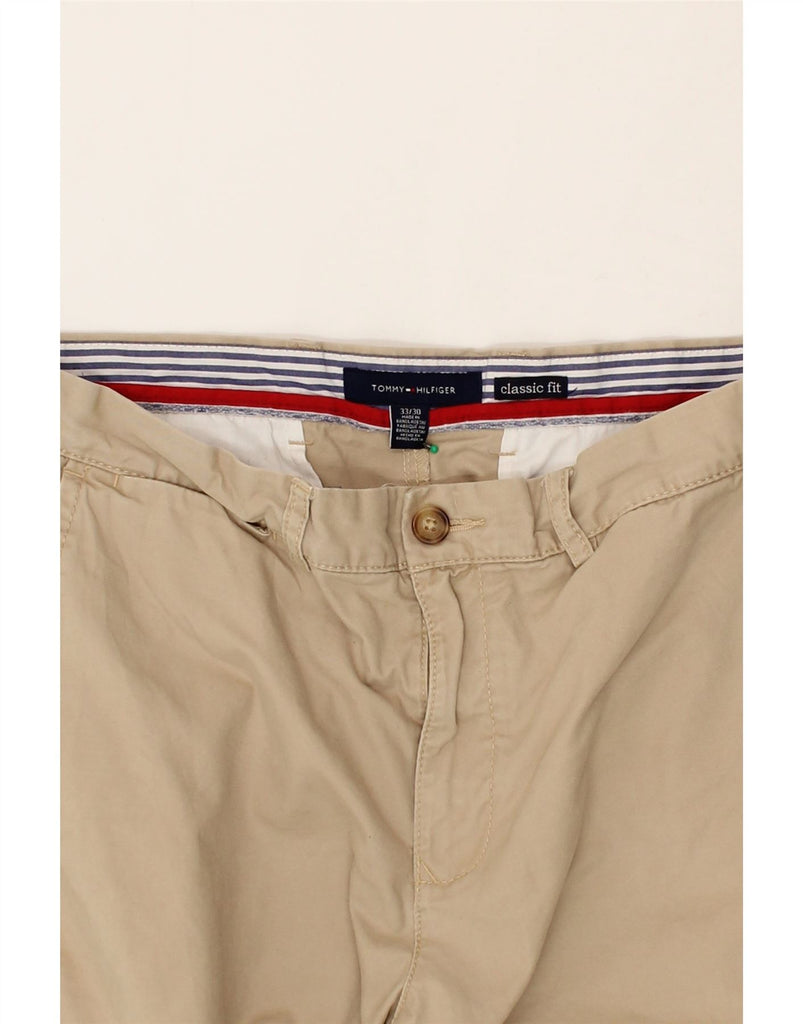 TOMMY HILFIGER Mens Classic Fit Straight Chino Trousers W33 L30 Beige Vintage Tommy Hilfiger and Second-Hand Tommy Hilfiger from Messina Hembry 