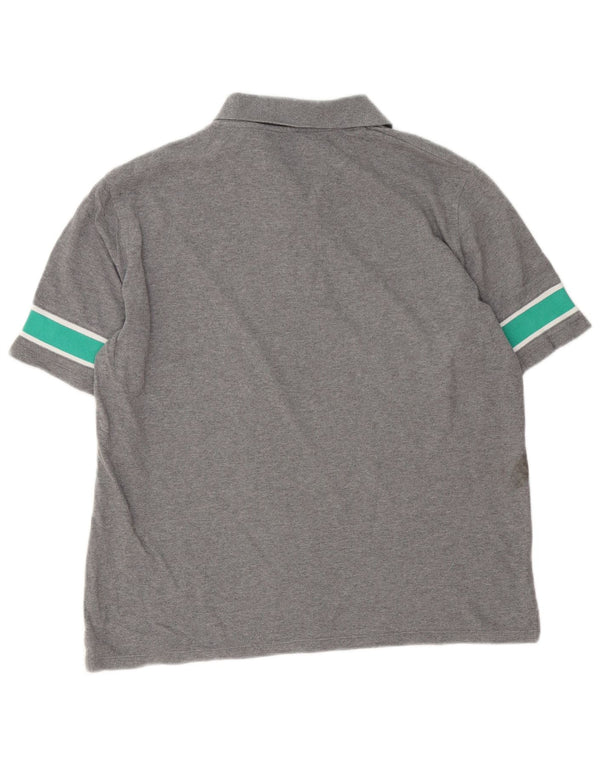 Lyle & Scott Mens Relaxed Fit Polo Shirt Medium Grey Colourblock Cotton