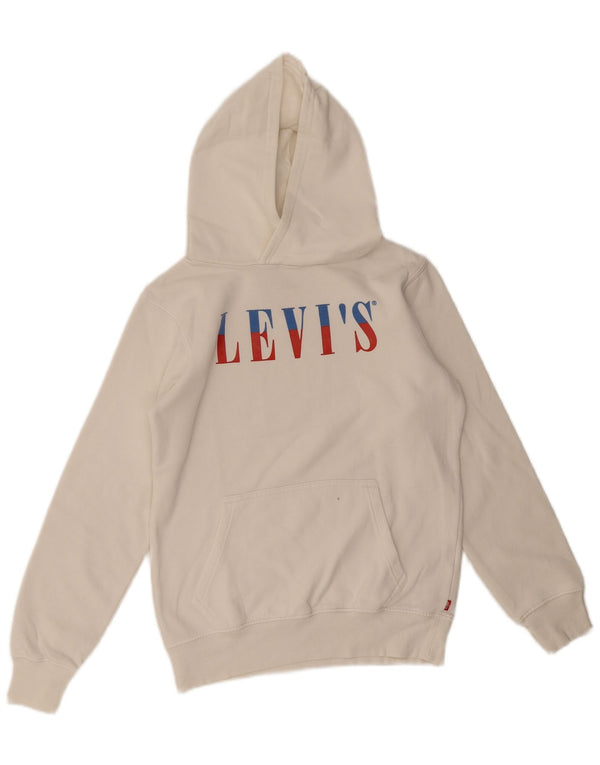 Levi's Boys Graphic Hoodie Jumper 15-16 Years White Cotton