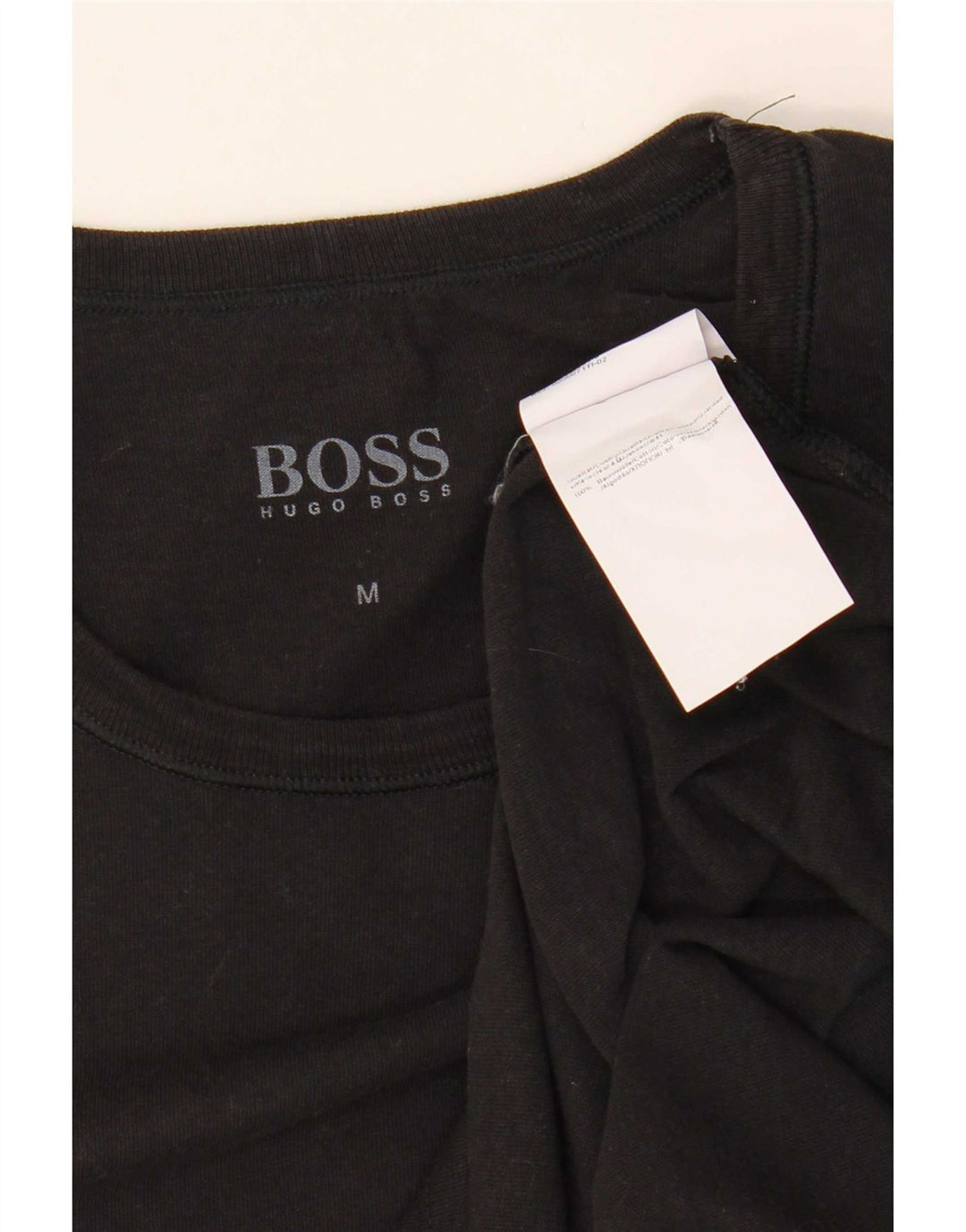 Hugo Boss Mens T-Shirt Top Medium Black Cotton