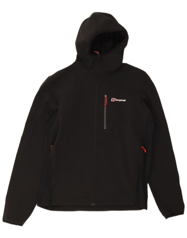Berghaus Mens Hooded Windbreaker Jacket UK 40 Large Black Polyamide
