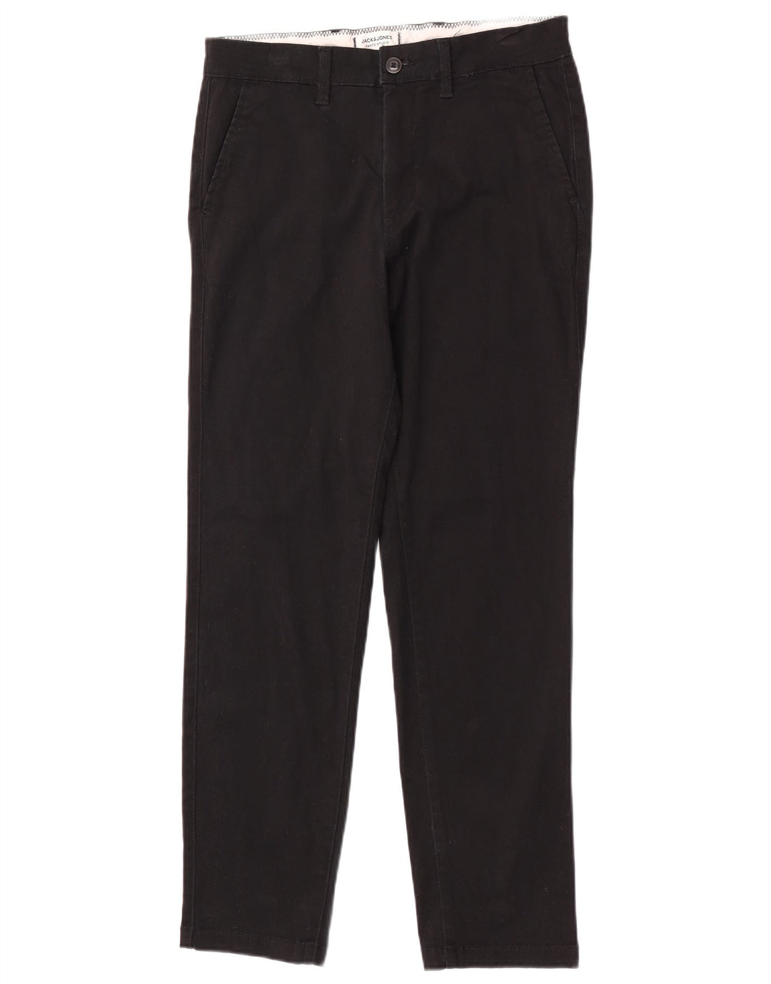 Jack & Jones Mens Regular Chino Trousers W30 L30 Black Cotton